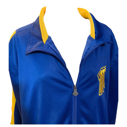 Jaqueta Esportiva Vintage Estilo Anos 90 - Los Navegantes del Magallanes, Azul e Amarelo - Madame Surtô Vintage Shop