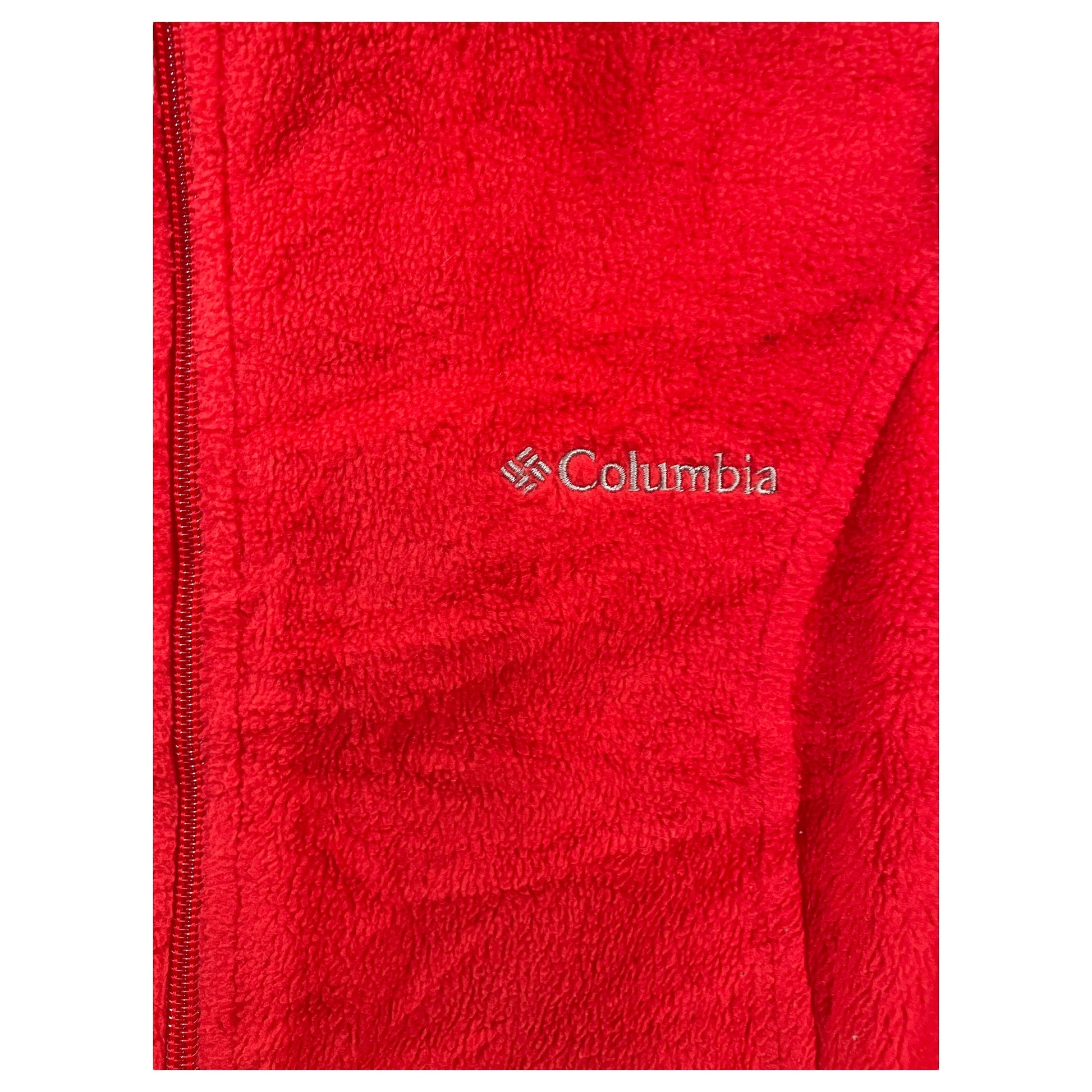 Colete de Inverno Columbia – Vermelho Vibrante, Tamanho M, Gola Alta, Impermeável e Quente - Madame Surtô Vintage Shop