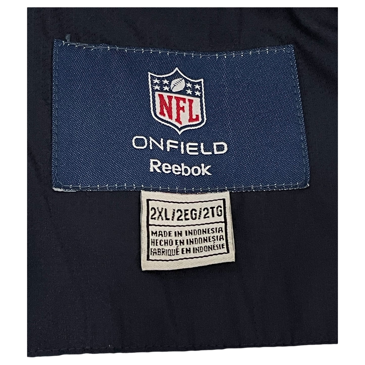 Casaco Masculino NFL New England Patriots – Azul marinho, Reebok, Tamanho 2XL, Logo NFL - Madame Surtô Vintage Shop