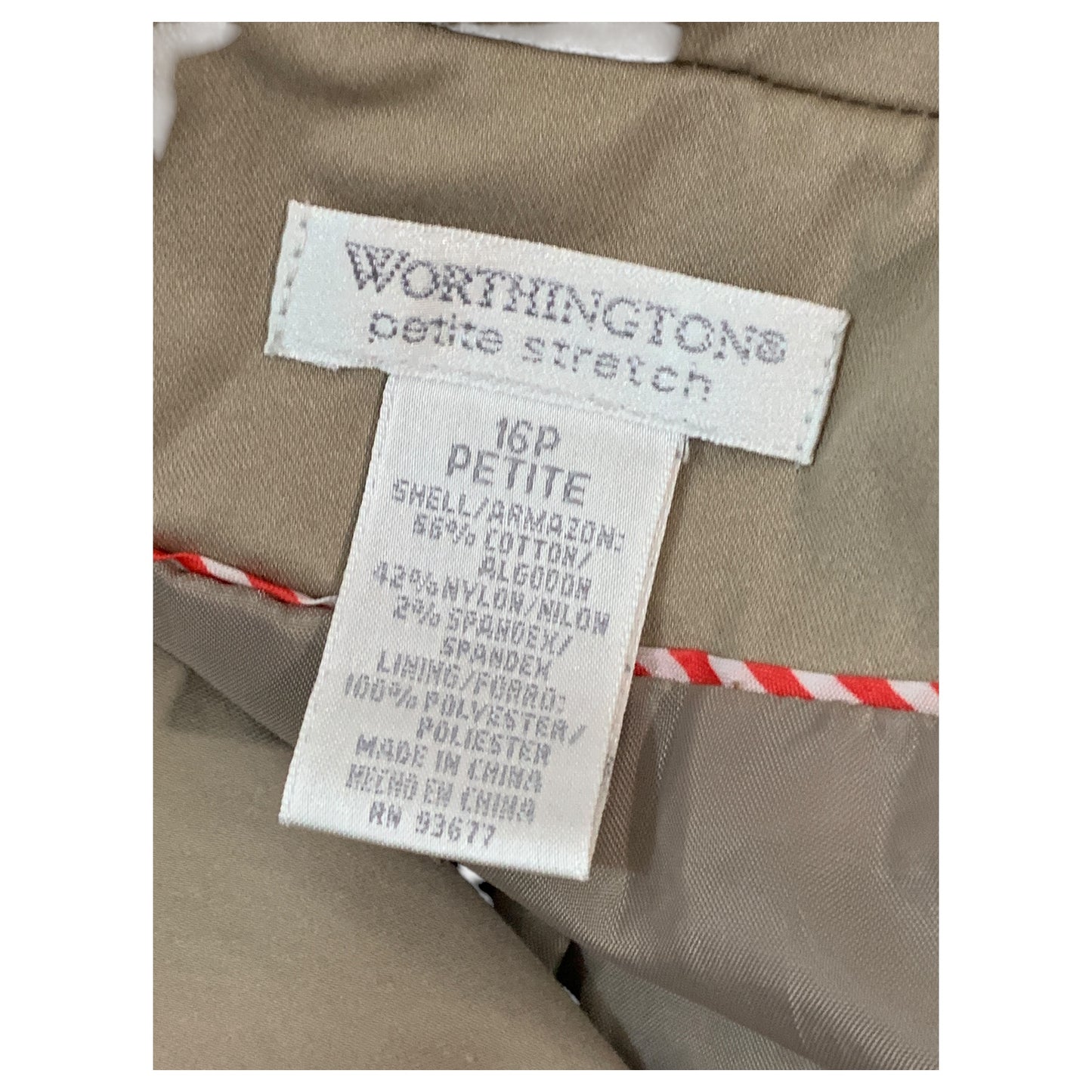 Blazer Bege Clássico Worthington – Petite Stretch Tamanho 16 / 46