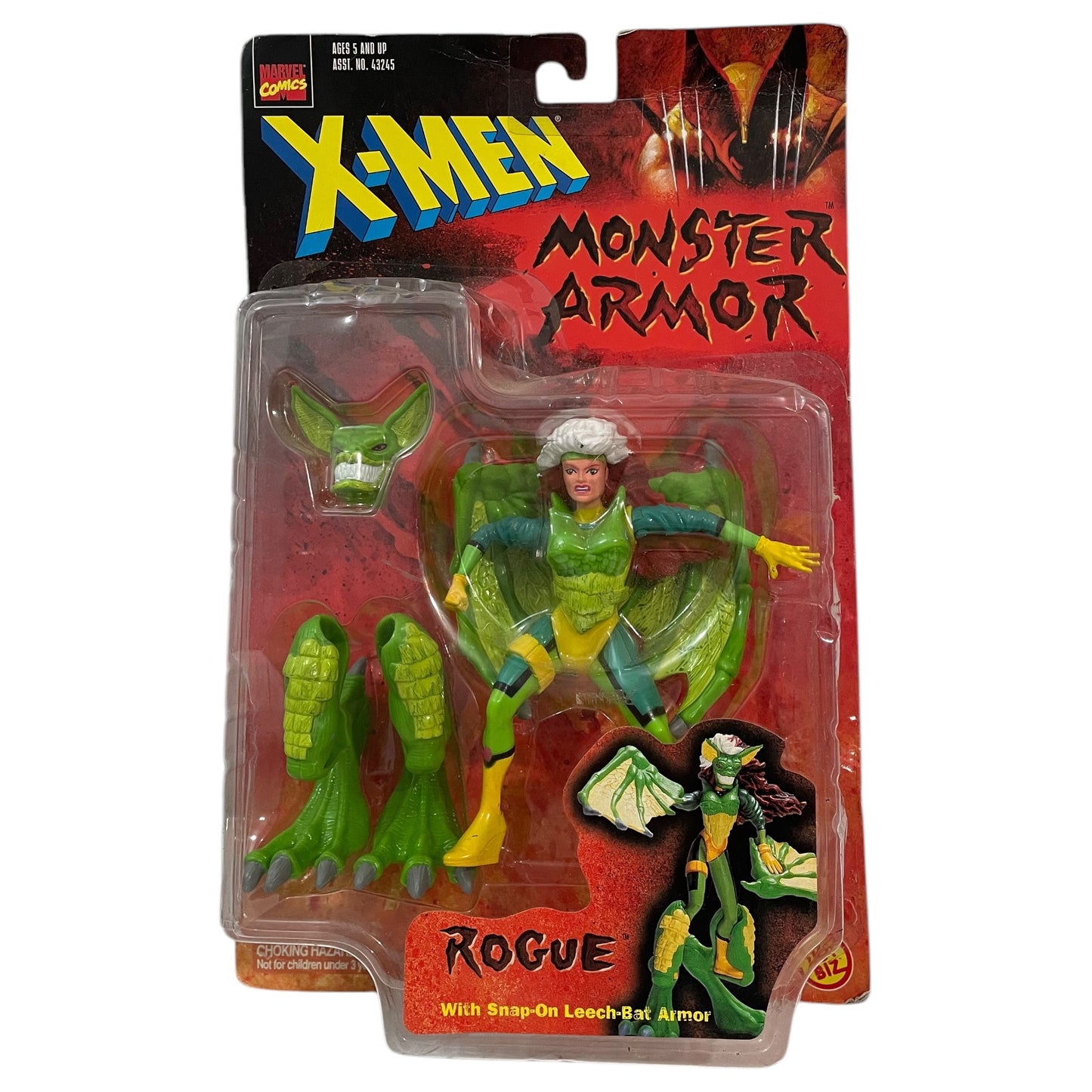 Figura de Ação Rogue Monster Armor 1997 Marvel Comics - Toy Biz, Lacrado na Embalagem Original