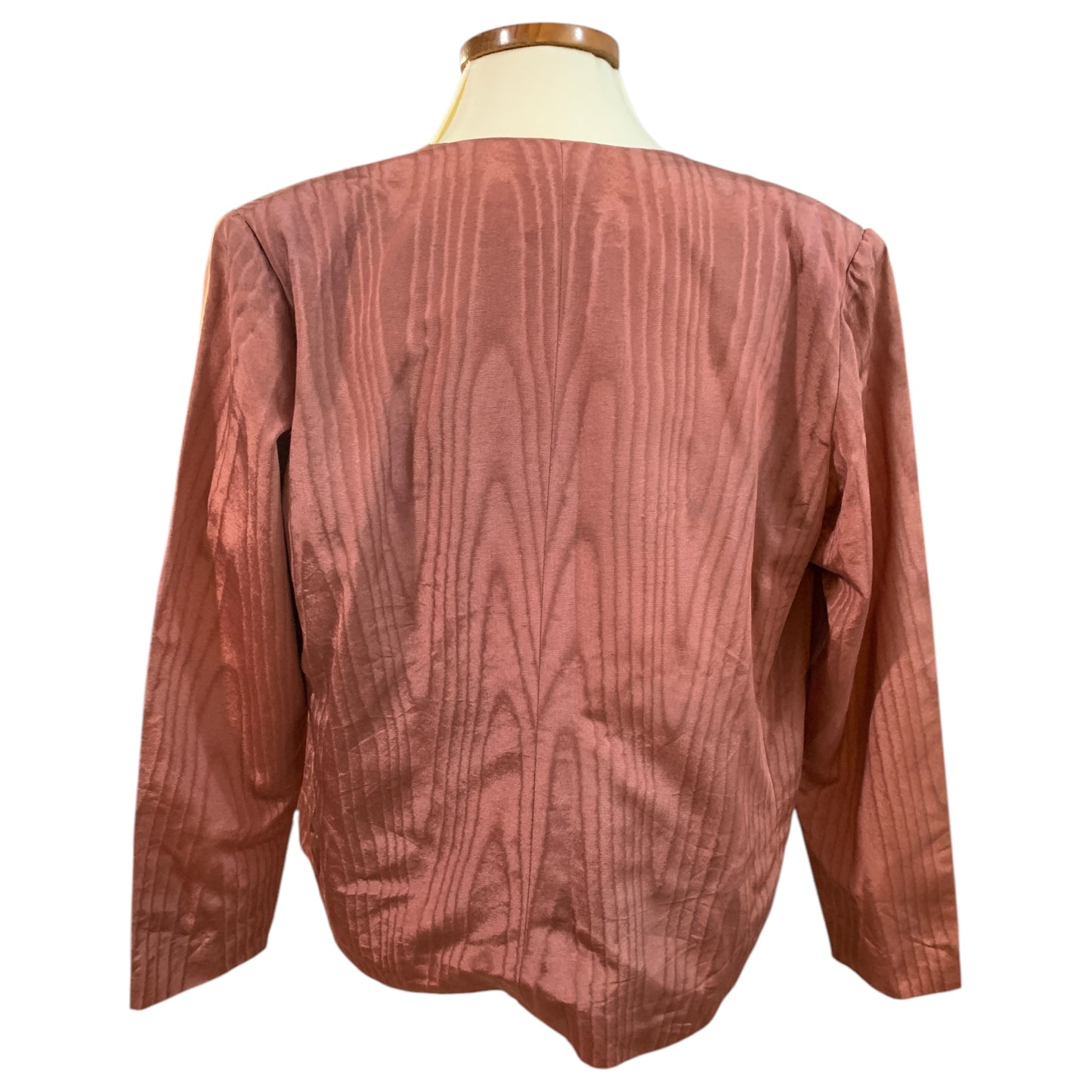 Blusa Vintage Aberta Anos 80 – Marrom Rosé Alfaiataria Feita à Mão, Texturizada