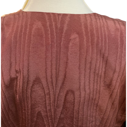 Blusa Vintage Aberta Anos 80 – Marrom Rosé Alfaiataria Feita à Mão, Texturizada