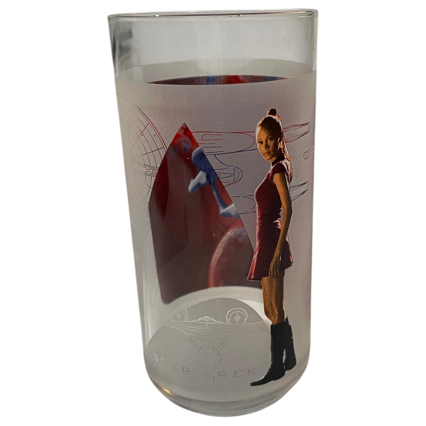 Coupe en verre Star Trek Uhura &amp; Enterprise 2008 - Édition limitée, neuve dans sa boîte d'origine