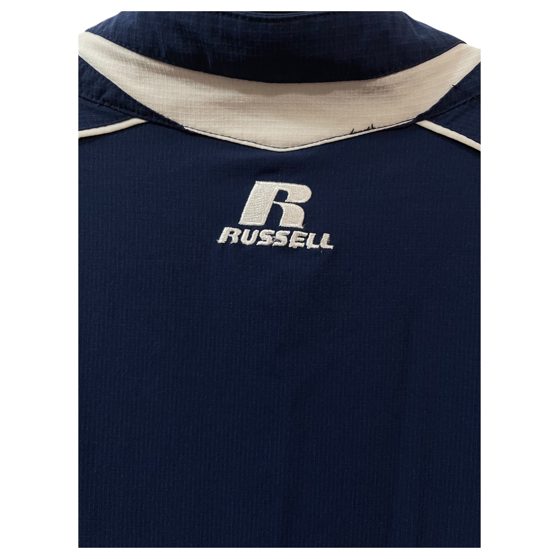 Casaco Esportivo Russell Athletic Team Vintage – Tamanho L, Azul Marinho, Tecnologia Dri-Power - Madame Surtô Vintage Shop