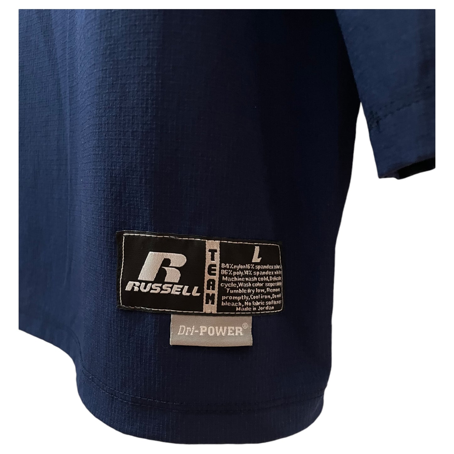 Casaco Esportivo Russell Athletic Team Vintage – Tamanho L, Azul Marinho, Tecnologia Dri-Power - Madame Surtô Vintage Shop