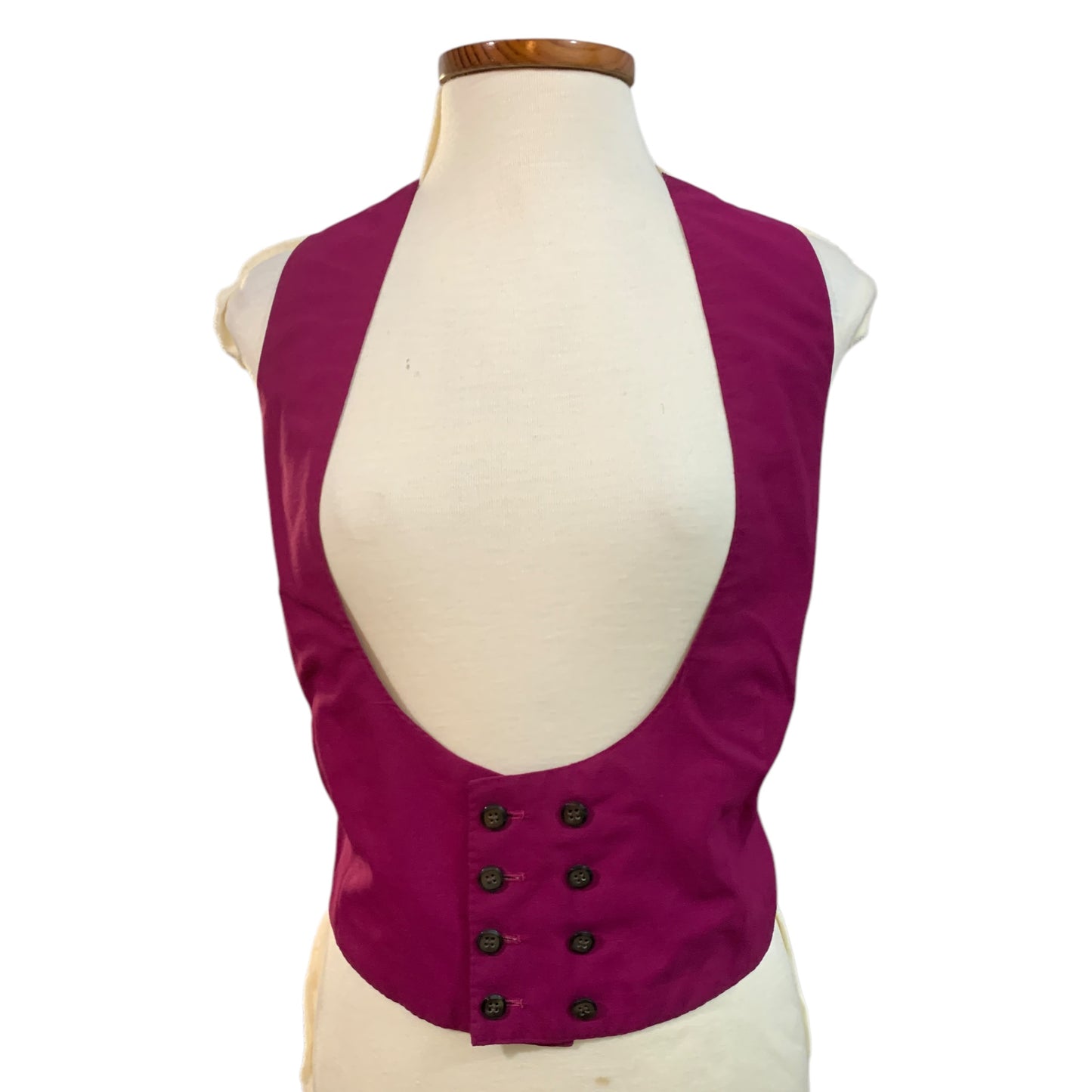 Gilet vintage violet à col licou des années 1980 – Couture d'inspiration victorienne