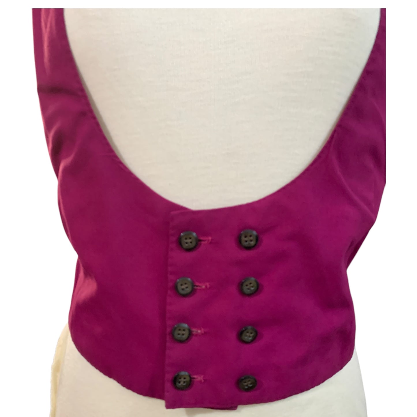 Gilet vintage violet à col licou des années 1980 – Couture d'inspiration victorienne