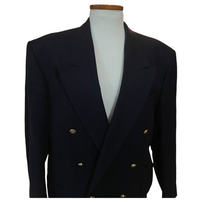 Blazer Clássico Vintage Inglês - Azul Marinho Anos 80 Lã Virgem - Madame Surtô Vintage Shop