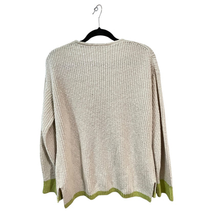 Suéter Oversized Madewell - Gola V Bege e Verde Tamanho S, Casual e Estiloso - Madame Surtô Vintage Shop