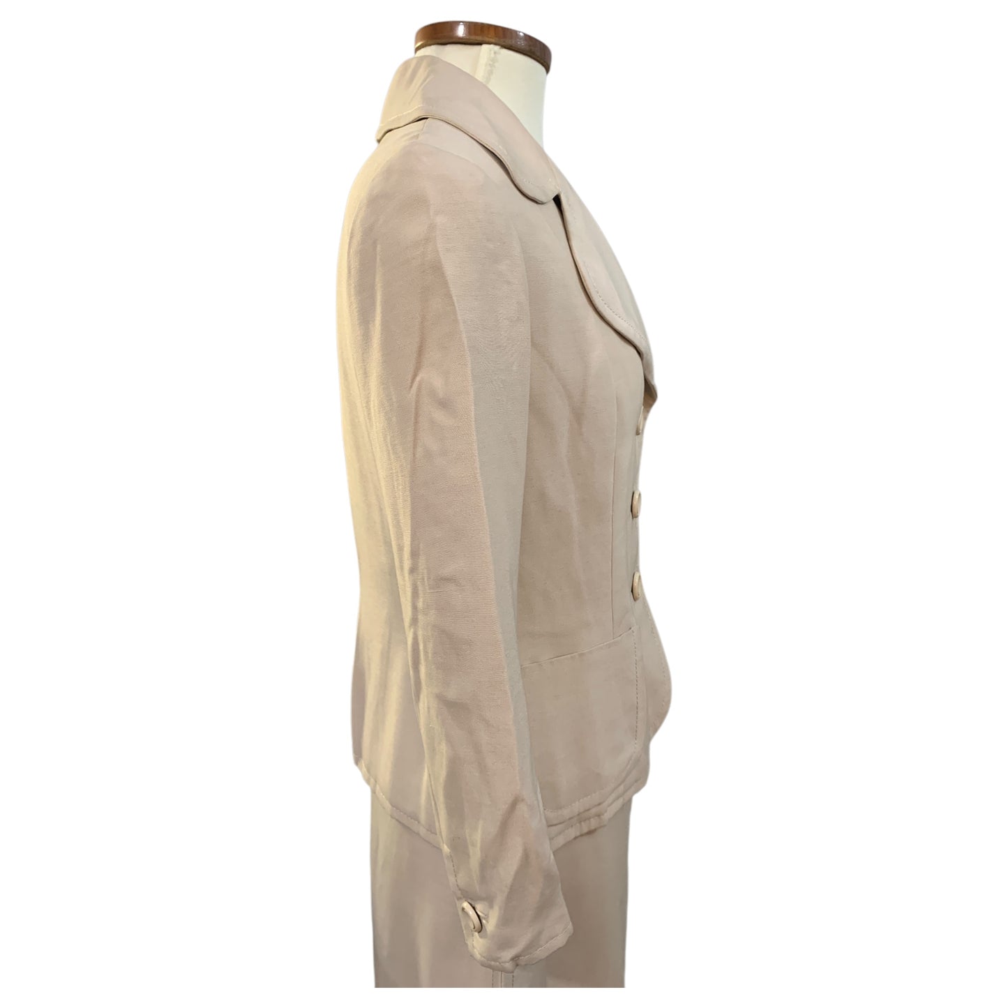 Ensemble beige vintage style années 60 – Blazer et jupe évasée – Tailoring