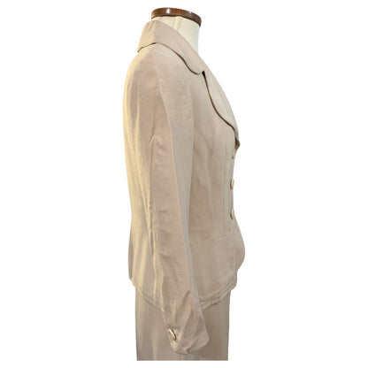 Ensemble beige vintage style années 60 – Blazer et jupe évasée – Tailoring