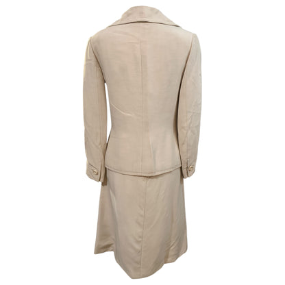 Ensemble beige vintage style années 60 – Blazer et jupe évasée – Tailoring