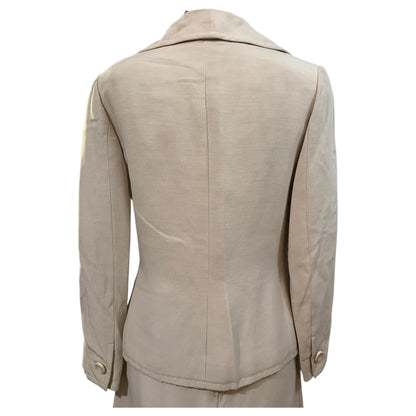 Ensemble beige vintage style années 60 – Blazer et jupe évasée – Tailoring