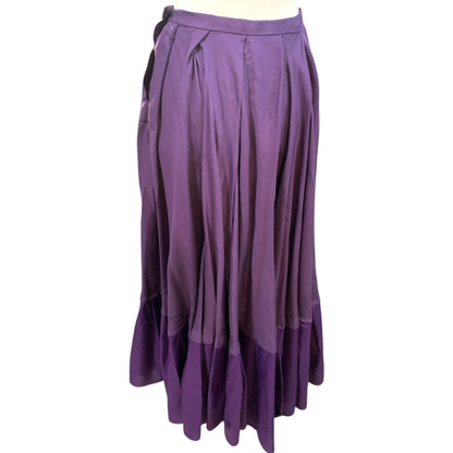 Ensemble victorien vintage – chemise et jupe longue – violet et noir – fait main