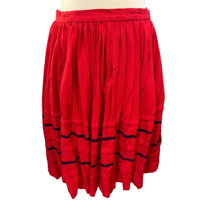 Jupe tailleur portugaise vintage des années 80 – Rouge, ronde