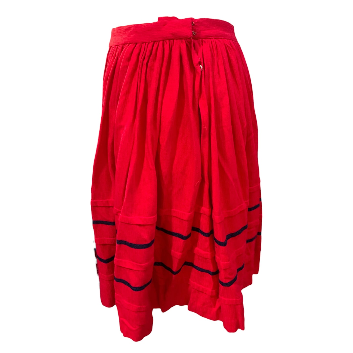 Jupe tailleur portugaise vintage des années 80 – Rouge, ronde