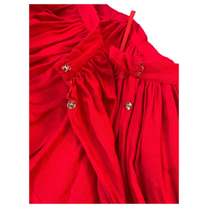 Jupe tailleur portugaise vintage des années 80 – Rouge, ronde