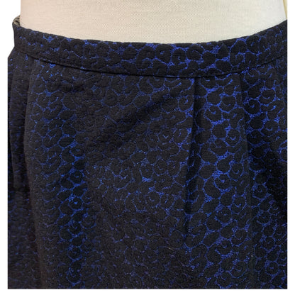 Mini-jupe texturée noire à imprimé animal bleu métallisé – La Redoute