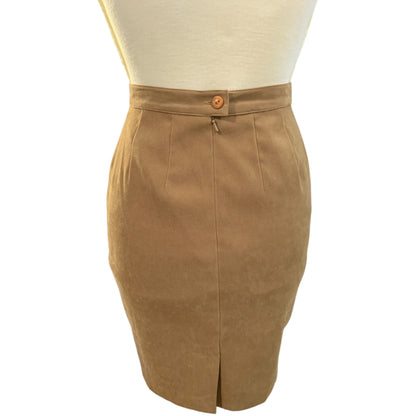 Jupe crayon taille haute beige caramel – La Redoute, taille S