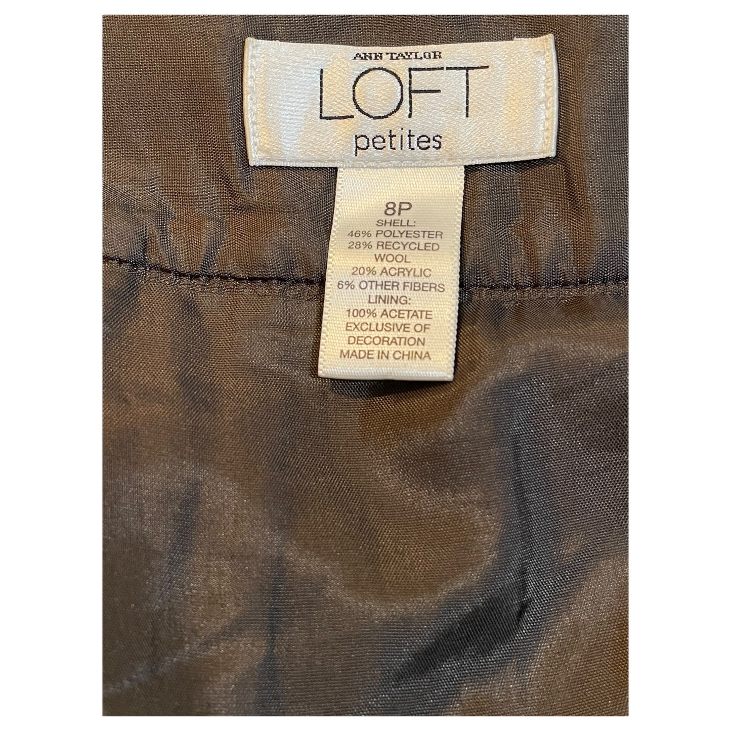 Saia Vintage Ann Taylor Loft Petites com Arabescos e Detalhes em Veludo – Tamanho 8P - Madame Surtô Vintage Shop