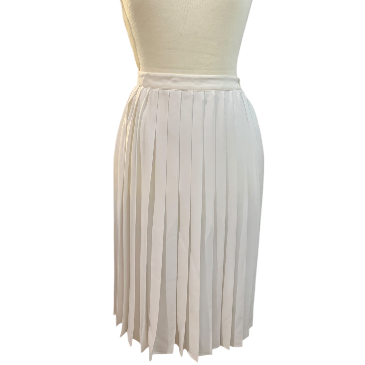 Jupe évasée légère blanche style années 50 vintage, plissée, ajustée - fluide, mouvement élégant, taille XS