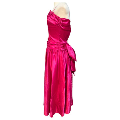 Vestido de Festa Longo Vintage Anos 90, Rosa de Cetim, Eve of Milady- Made in USA