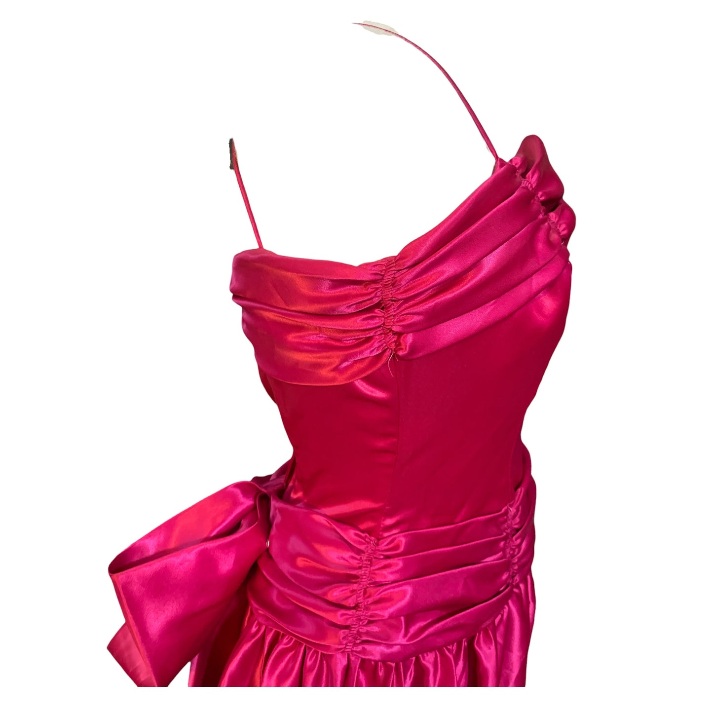 Vestido de Festa Longo Vintage Anos 90, Rosa de Cetim, Eve of Milady- Made in USA