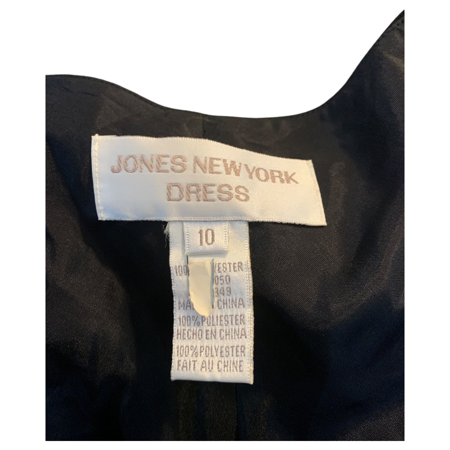 Vestido Longo Jones New York com Bordado de Miçangas - Preto, Novo com Etiqueta