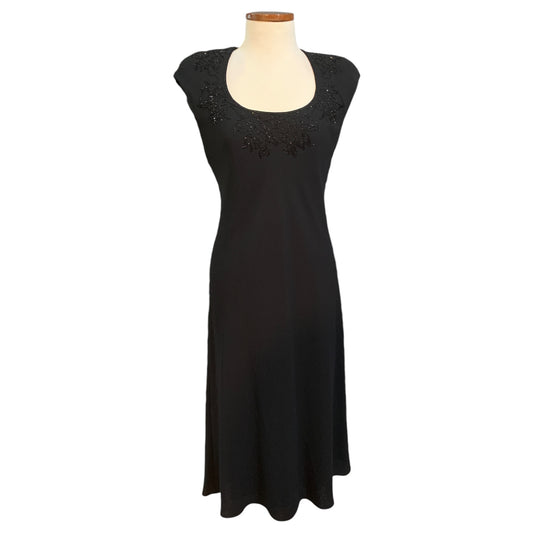 Vestido Longo Jones New York com Bordado de Miçangas - Preto, Novo com Etiqueta