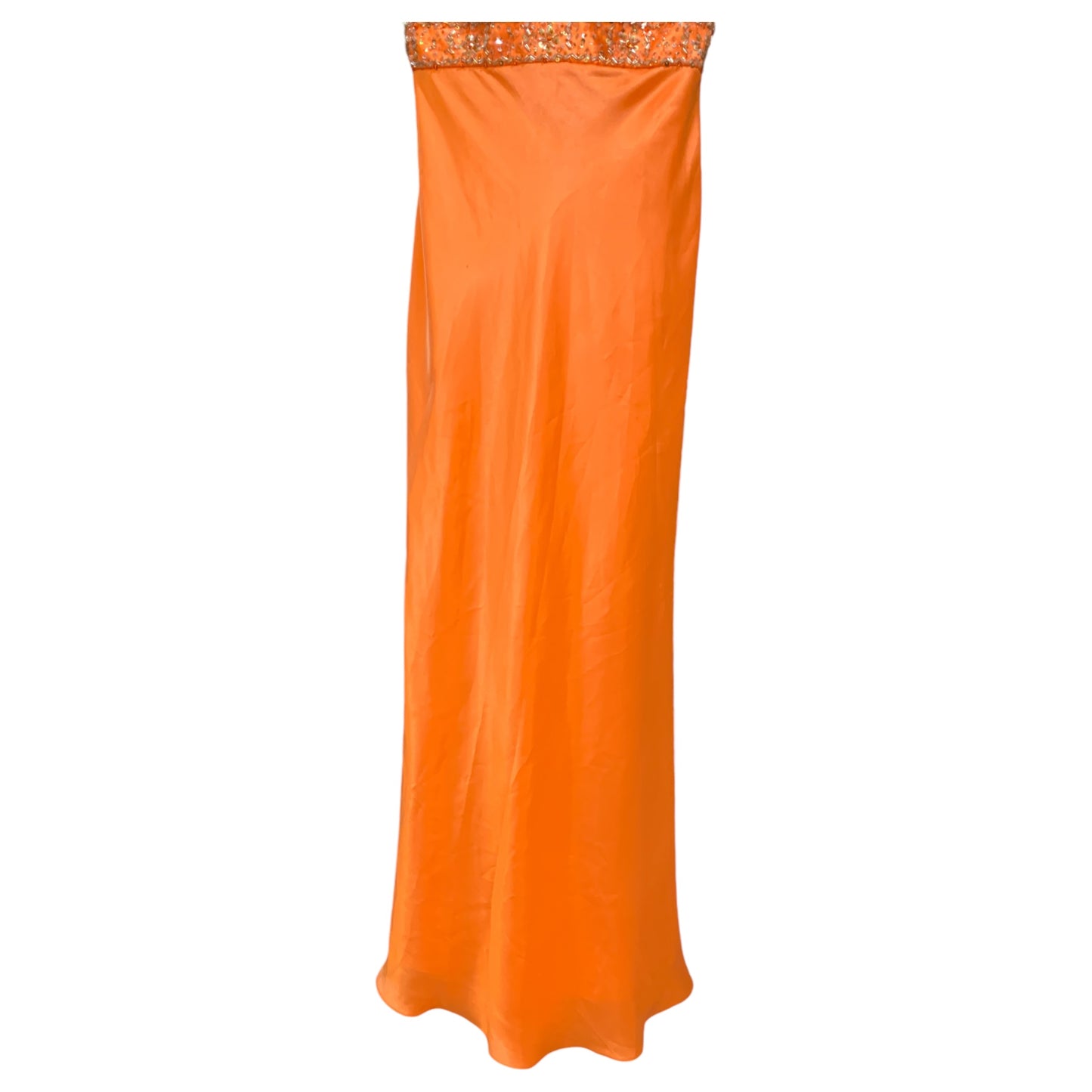 Vestido de fiesta largo naranja bordado con cuentas – Morilee de Madeline Gardner 