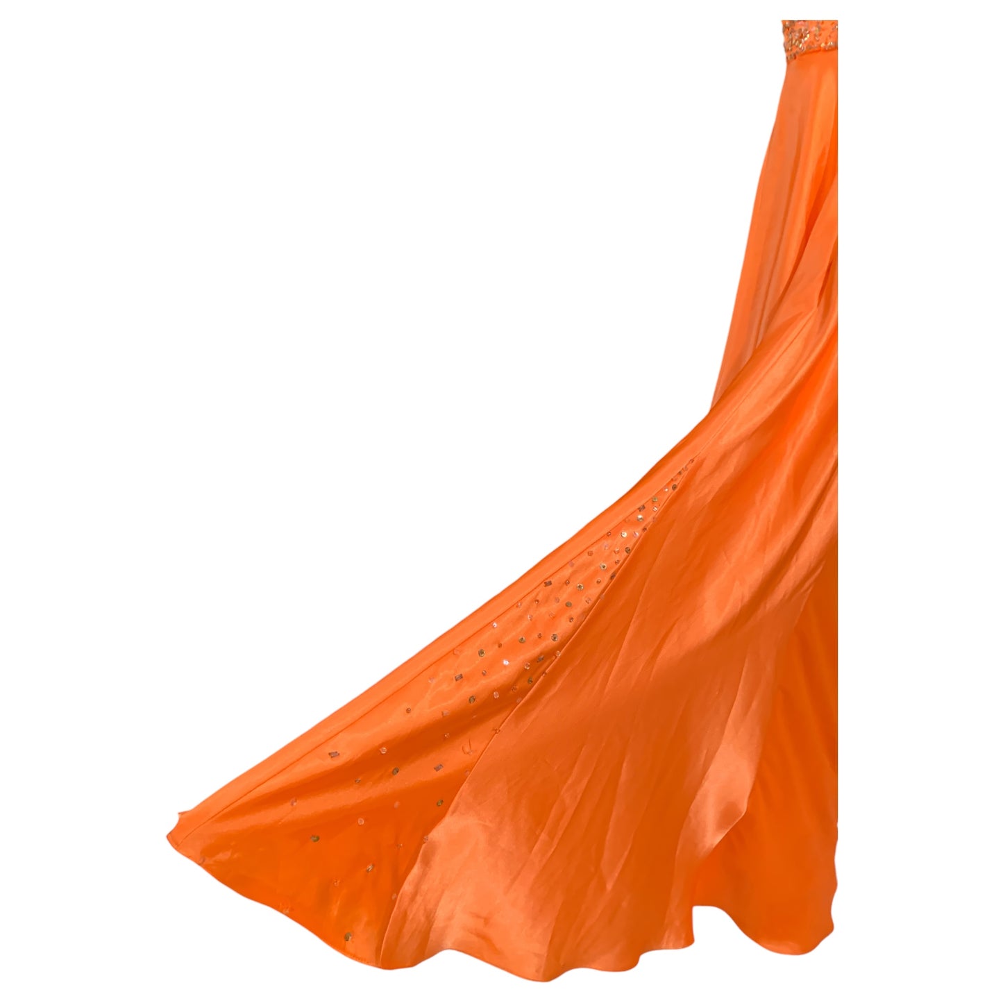 Vestido de fiesta largo naranja bordado con cuentas – Morilee de Madeline Gardner 