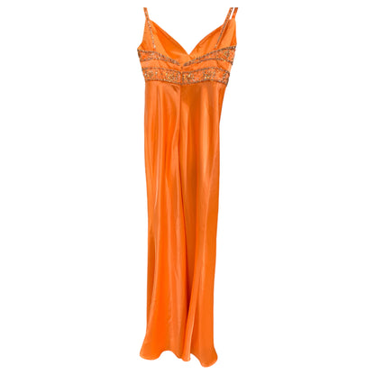 Vestido de fiesta largo naranja bordado con cuentas – Morilee de Madeline Gardner 