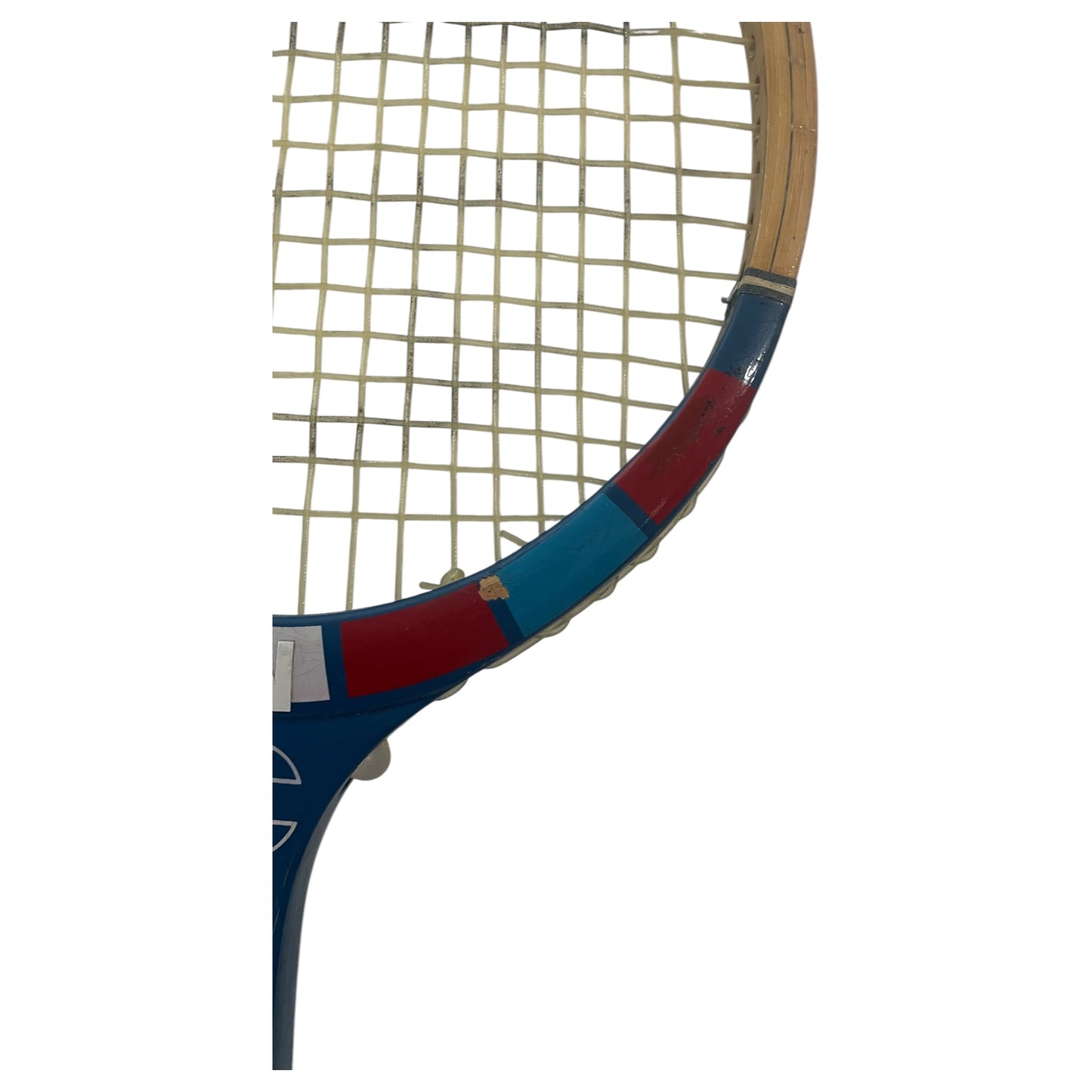 Raquette de squash vintage Rahmat Khan Unsquashable UQ-200, bois, blanc, bleu et rouge