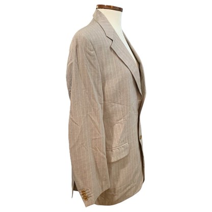 Blazer beige grisâtre à rayures blanches pour homme - 100 % laine, Milano Basic