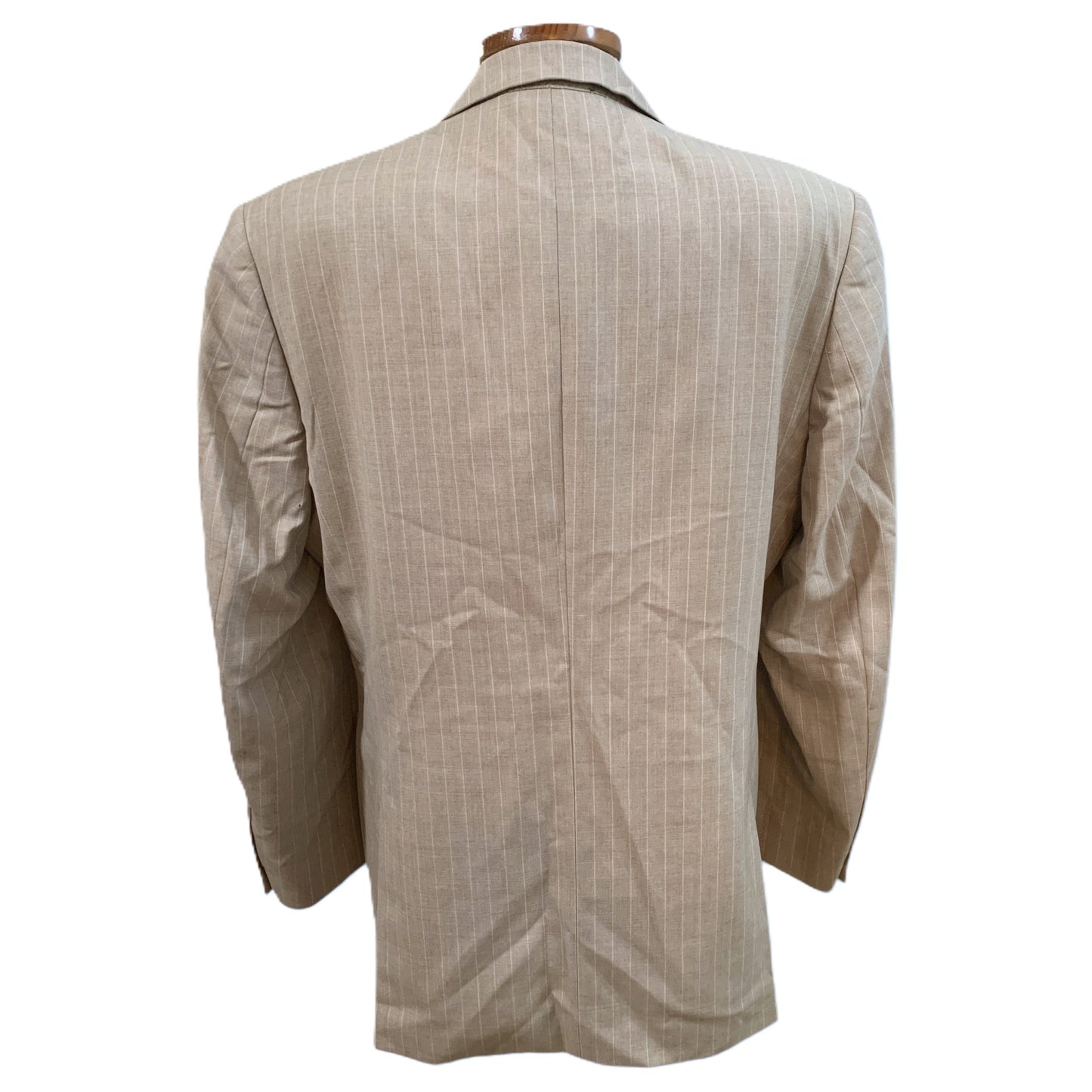 Blazer beige grisâtre à rayures blanches pour homme - 100 % laine, Milano Basic