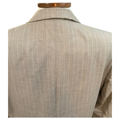 Blazer beige grisâtre à rayures blanches pour homme - 100 % laine, Milano Basic