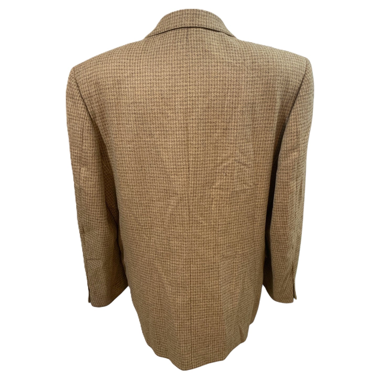 Blazer Masculino Vintage Tweed Bege Marrom Claro Oversized, Lã, Anos 80