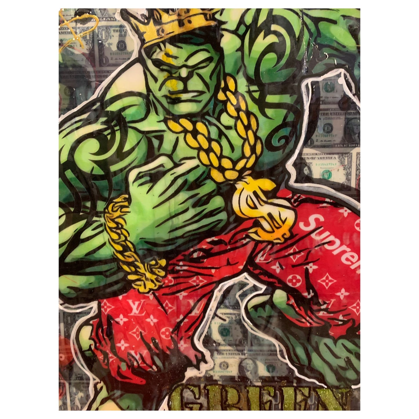 Quadro "Green Power" por Pepe - Acrílico Sobre Tela, Técnica Mista - Madame Surtô Vintage Shop