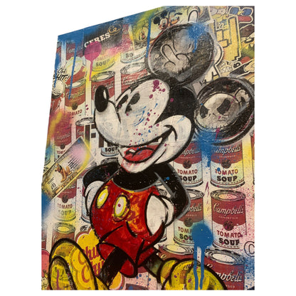 Quadro "Mickey '1960 Pop" por Maximo XXI - Colagem e Acrílico, Peça Única - Madame Surtô Vintage Shop