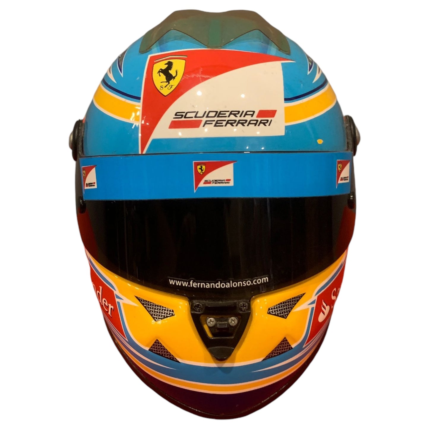 Capacete em Miniatura 1:5 - Fernando Alonso 2012, Scuderia Ferrari - Madame Surtô Vintage Shop