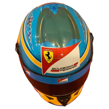 Capacete em Miniatura 1:5 - Fernando Alonso 2012, Scuderia Ferrari - Madame Surtô Vintage Shop