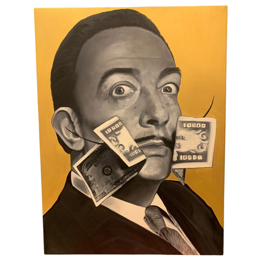 Quadro "Salvador Dalí" por Renier Cabrera - Óleo Sobre Tela, 2020 - Madame Surtô Vintage Shop