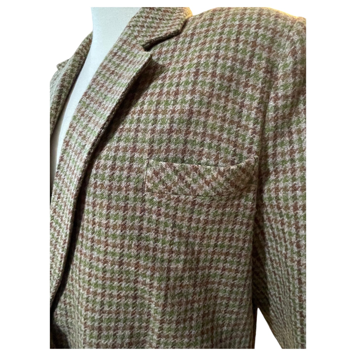 Blazer Xadrez em Tweed Estampa Estilo Chanel Pied de Poule – Anos 90 - Madame Surtô Vintage Shop