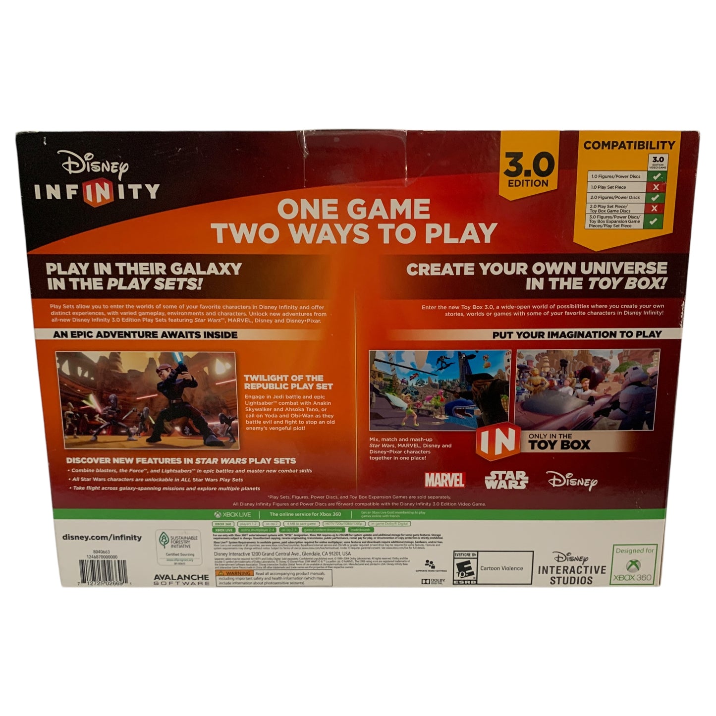 Disney Infinity 3.0 Star Wars Starter Pack com Anakin Skywalker & Ahsoka Tano - Xbox 360 (Lacrado)