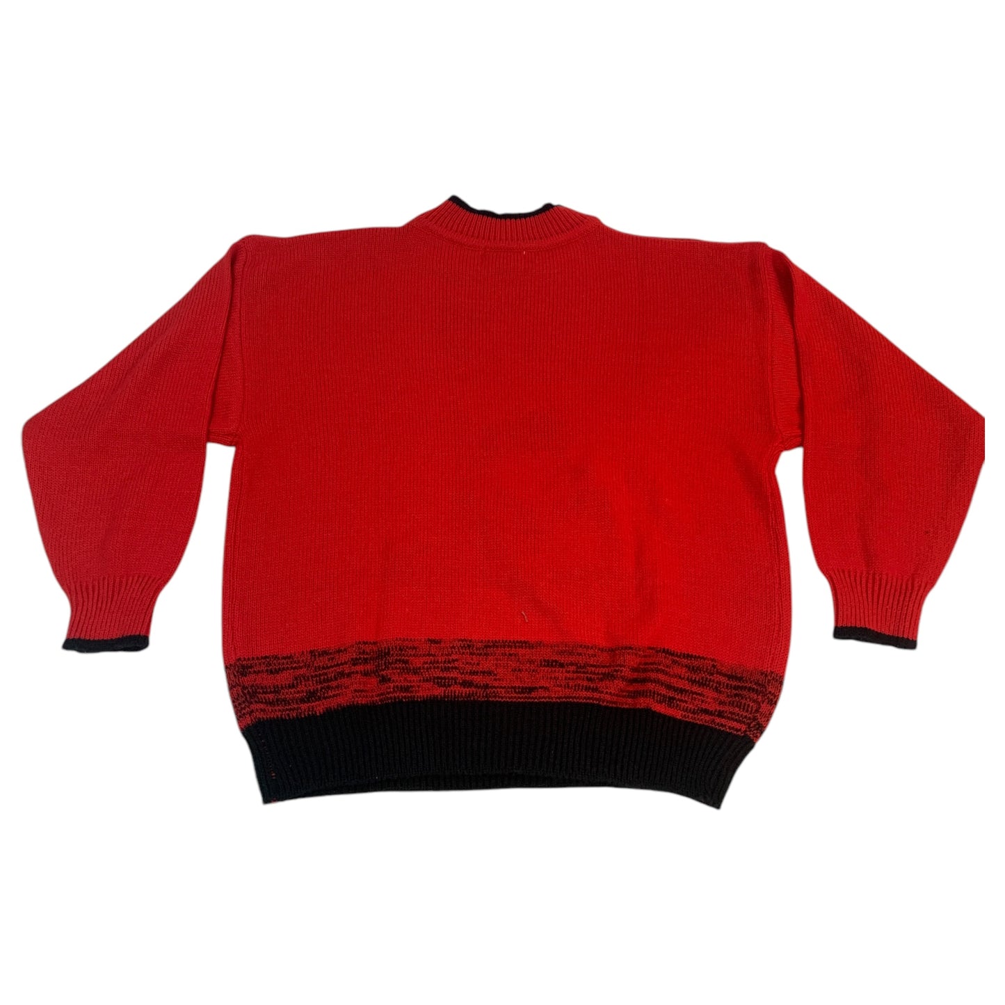 Ugly Sweater de Natal Vintage Vermelho com Coelho e Cachorro - "A Little Extra Spice