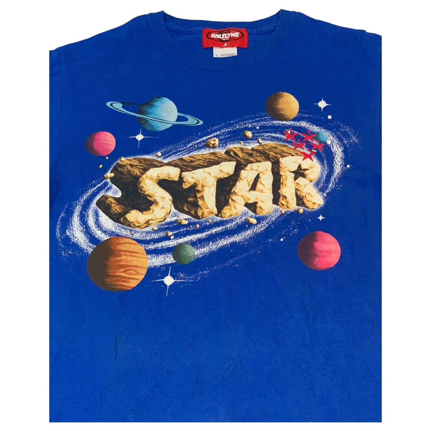 T-shirt Azul STAR by Rip Slyme Tokyo Urbano - Estampa de Planetas Via Láctea Meteoro