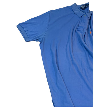 Camisa Polo Ralph Lauren Azul Masculina com Logo Laranja Bordado tamanho L