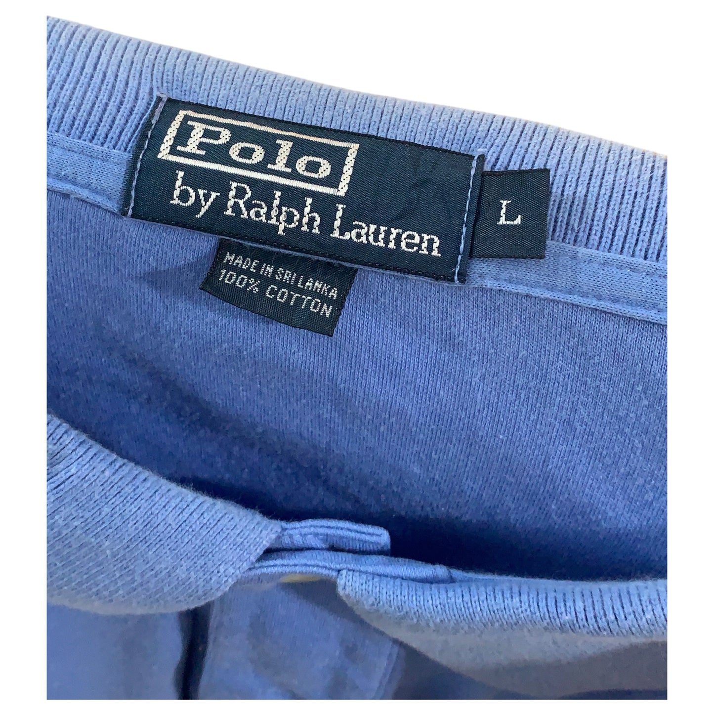 Camisa Polo Ralph Lauren Azul Masculina com Logo Laranja Bordado tamanho L