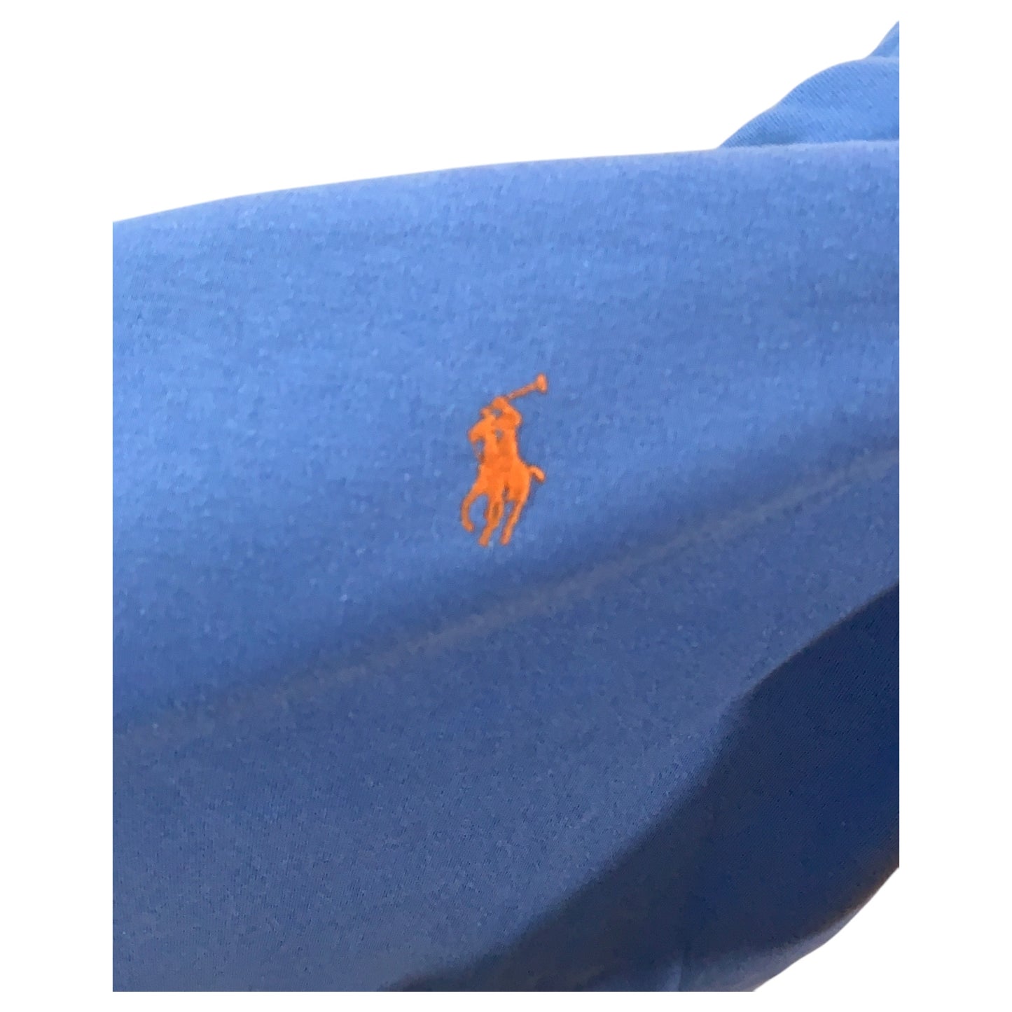 Camisa Polo Ralph Lauren Azul Masculina com Logo Laranja Bordado tamanho L